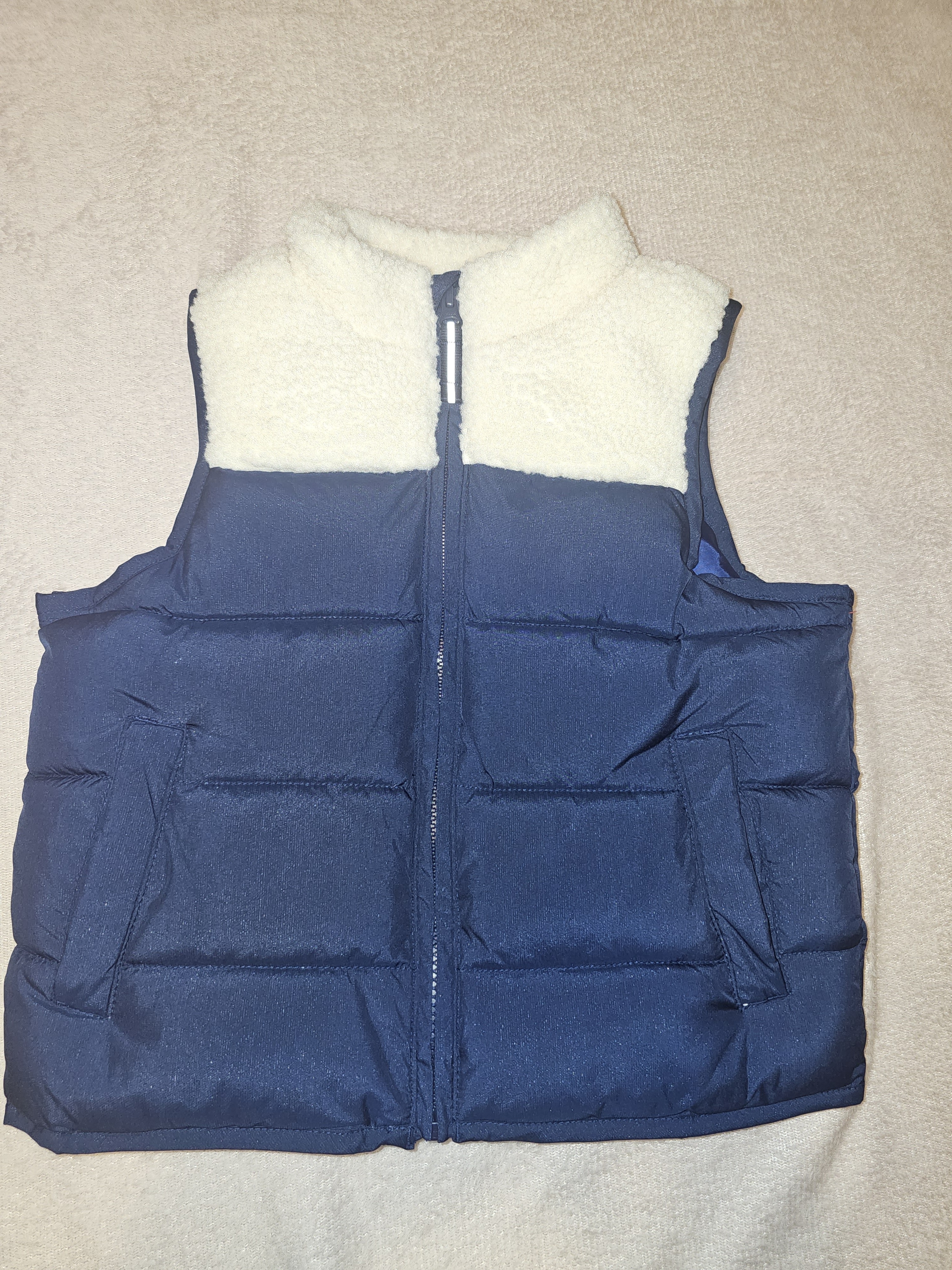 Navy Sherpa-Lined Puffer Vest | Kids Xs (4/5) — image 2 of 6